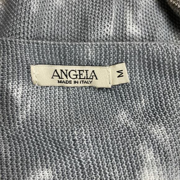 Angela Womens Size M Tie Dye Blue Grey Knit Top - Picture 4 of 4